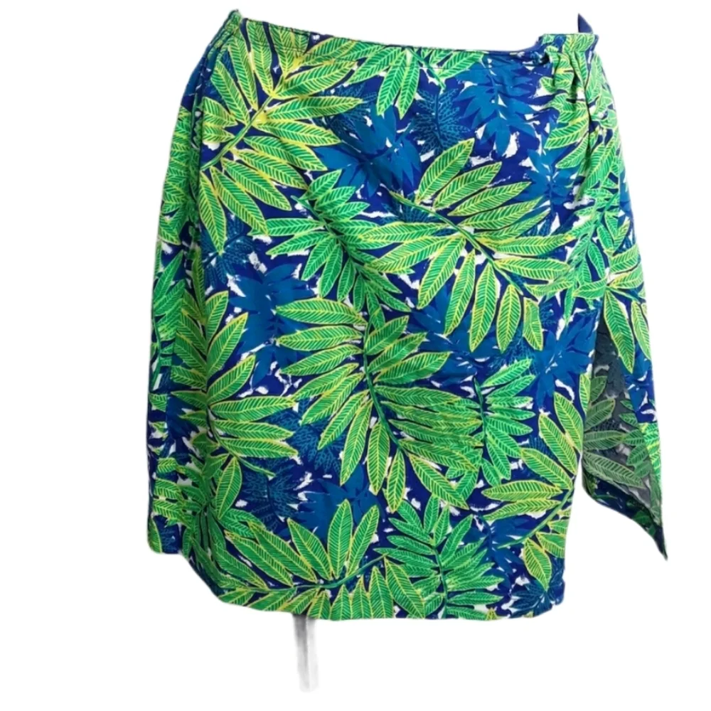 Liz & Co Under The Sea Palm Leaf Blue Green Sarong NWT sz S